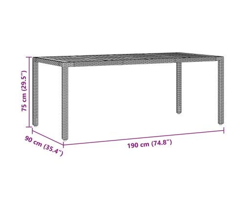 Conjunto de Comedor de Jardín de 7 piezas  con Cojines Beige de Ratán Polipropileno