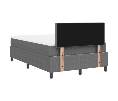 Cama con Box Spring con Colchón Gris Claro 120x200 cm Tela de Pana