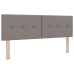 Cama con somier  y colchón taupe 140x200 cm de tela