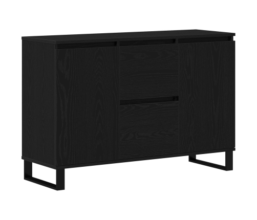 Mueble de almacenamiento Negro Roble 104x35x70 cm Madera Ingeniería