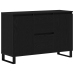 Mueble de almacenamiento Negro Roble 104x35x70 cm Madera Ingeniería