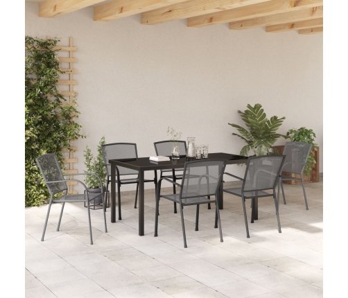 Set de Comedor Jardín de 7 Piezas  Acero Antracita