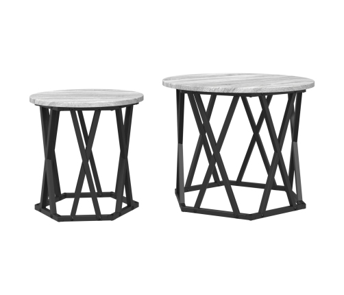 Mesas laterales apilables  2 pcs Gris Sonoma Madera Ingenierizada
