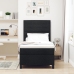 Cama con Box Spring con Colchón Negra 90x200 cm Tela