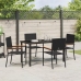 Conjunto de Comedor de Jardín de 5 Piezas Negro de Poliratán