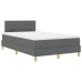 Base de Cama con Colchón Gris Oscuro 120x200 cm Tela