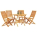 Set de comedor de jardín de 5 piezas  de madera maciza de acacia