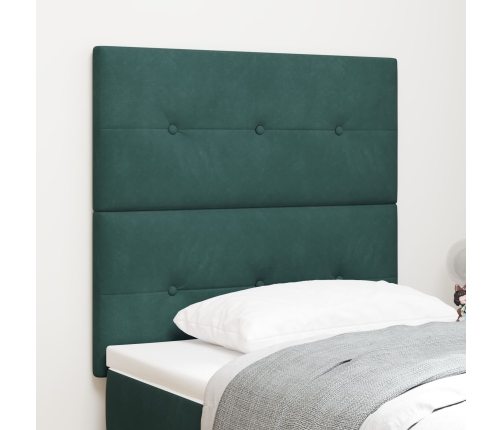 Cabecero Tufted en Botones Verde Oscuro 80 cm de Terciopelo