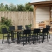 Juego de Comedor de Jardín de 9 Piezas HDPE Negro