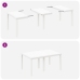 Conjunto de Comedor de Jardín de 5 Piezas con Cojines Blanco Rattan Sintético