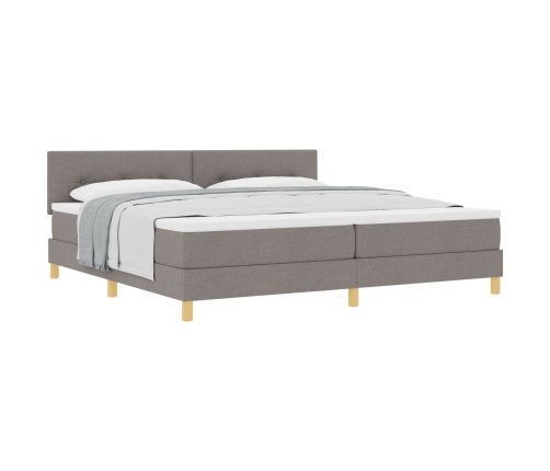 Cama Box Spring  con Colchón Taupe 200x200 cm Tela