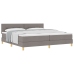 Cama Box Spring  con Colchón Taupe 200x200 cm Tela