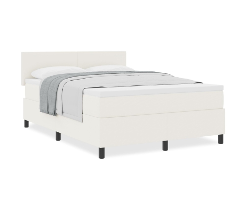 Cama con Somier  con Colchón Crema 160x200 cm Tela de Corduroy