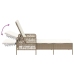 Conjunto de Tumbonas  Set de 3 Beige y Crema Ratán de PE, metal