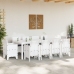 Conjunto de Comedor de Jardín  de 11 Piezas con Cojines Blanco Poliratán