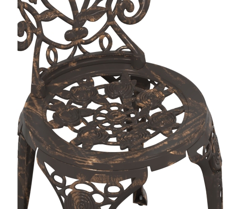 Set de Bistro de Jardín de 3 Piezas  Bronce de Aluminio Fundido