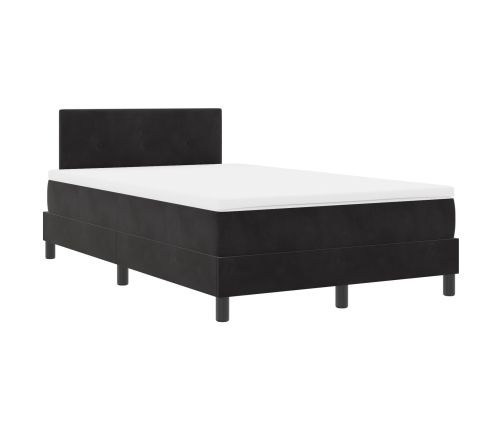 Cama con Box Spring y Colchón  Negro 120x200 cm Terciopelo