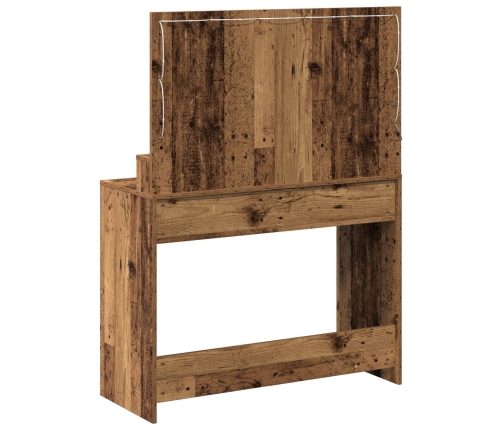 Mesa de Tocador con Luces LED - Madera Vintage - 100x41x135 cm