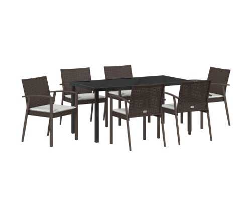 Set de 4 Marrón Poliratán, Acero, Poliéster, Espuma Estándar