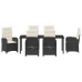 Set de Comedor de Jardín de 7 Piezas con Cojines Rattan Negro