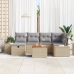 Conjunto de Sofás de Jardín  7 Piezas Beige y Gris