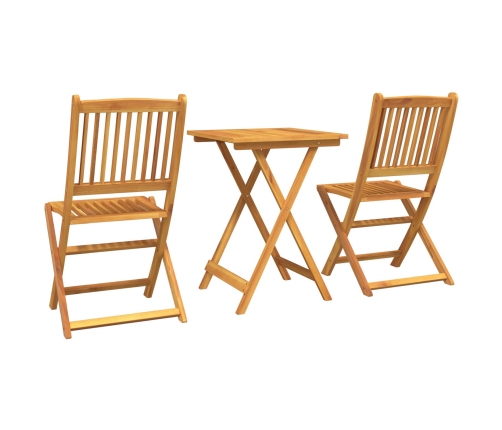 Conjunto de Bistro de Jardín de 3 Piezas  de Madera Sólida de Acacia