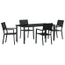 Conjunto de Comedor de Jardín de 5 Piezas Negro HDPE