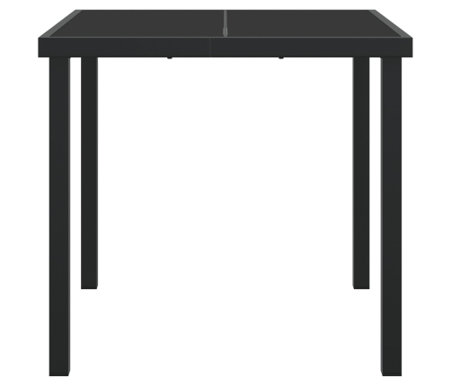 Mesa de Jardín  Negra 80x80x73 cm de Vidrio Templado