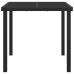 Mesa de Jardín  Negra 80x80x73 cm de Vidrio Templado