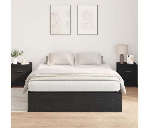 Cama con Almacenamiento  Roble negro Madera compuesta Completa/Doble