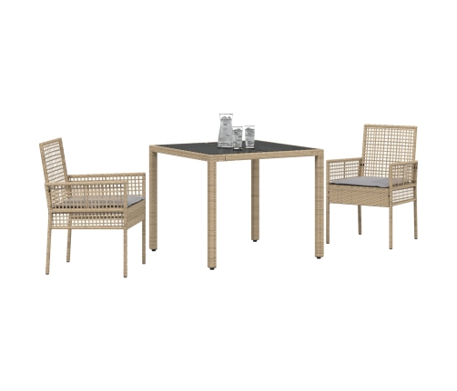Juego de 2 Beige Poliratán 90 x 90 x 75 cm