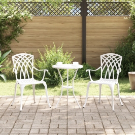Sillas de Jardín  2 pcs en Aluminio Fundido Blanco