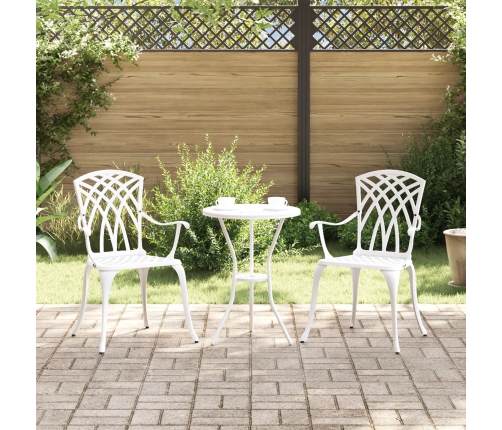 Sillas de Jardín  2 pcs en Aluminio Fundido Blanco