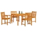 Juego de Comedor para Jardín de 5 Piezas de Madera Maciza de Acacia