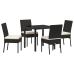 Conjunto de Comedor de Jardín  5 Piezas Negro Poliratán