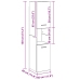 Gabinete de baño de pared  negro y roble de 30x30x130 cm, de madera compuesta