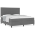 Cama Box Spring  con Colchón Gris Claro Súper King Tela de Pana