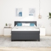 Cama de Somier  con Colchón&LED Gris Oscuro 160x200 cm Tela de Micropana