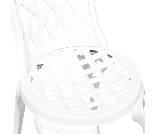Juego de Bistro de Jardín de 3 Piezas  Color Blanco en Aluminio Fundido