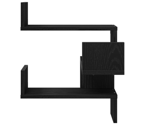 Estante de esquina  Negro Roble 40x40x49.5 cm Madera elaborada