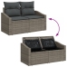 Conjunto de Comedor de Jardín 7 Piezas Gris Rattan Sofá Exterior