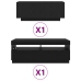 mueble para TV  con luces LED en roble negro, 200x35x40 cm, madera de calidad