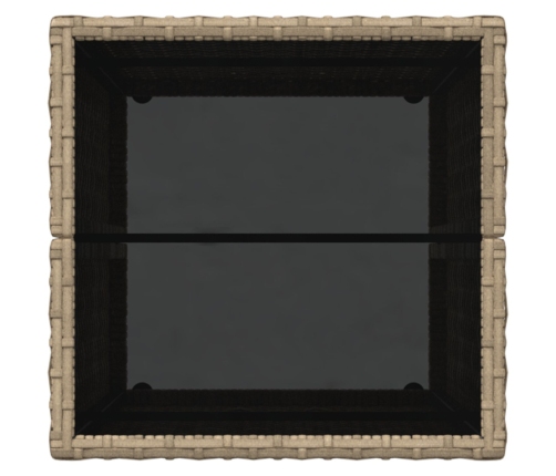 Conjunto de bistro de jardín de 3 piezas  con cojines Beige de polirratán