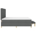 Cama con somier  con colchón y banco gris oscuro 200x200 cm de tela