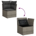 Set Sofá Jardín  6 Piezas con Cojines Ratán Poliratán Negro