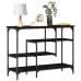 Mesa Consola  Negra de Roble 100x35x75 cm de Madera Engineered y Acero
