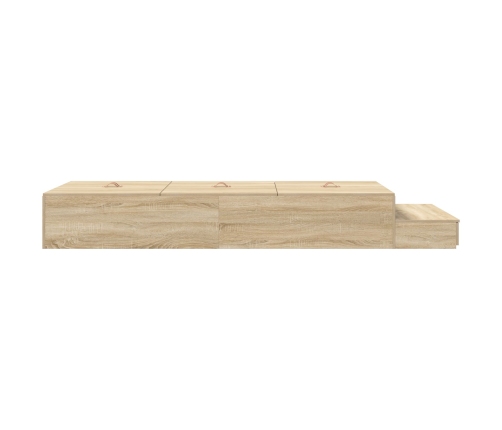 Cama con almacenamiento  Roble Sonoma Madera sólida, Madera compuesta