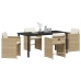 Set de Comedor de Jardín  de 5 Piezas con Cojines - Poliratán Beige