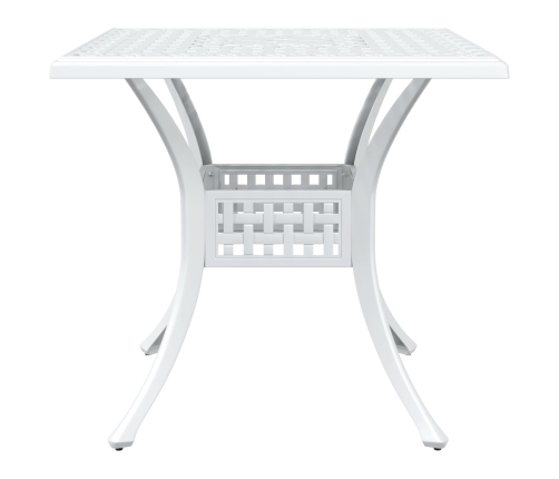 Conjunto de Bistro de Jardín de 3 Piezas  Blanco de Aluminio Fondido