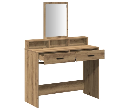 Mesa de maquillaje  con cajones de roble artesano 100x41x140 cm